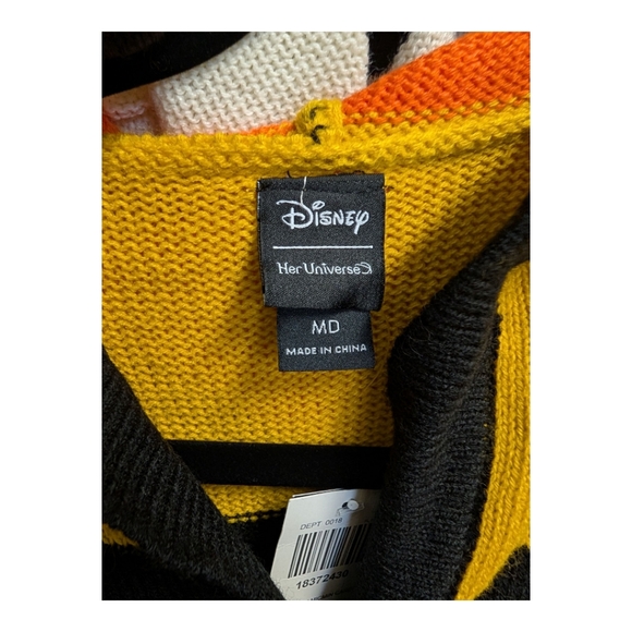 RARE Her Universe hooded Mickey Mouse Halloween candy corn cardigan Size Medium - Picture 6 of 8